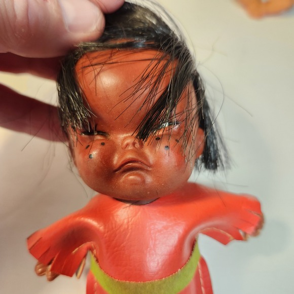 Vintage Hong Kong Moody Cutie Vinyl Dolls Set of 3 Crying Grumpy Pouting 3.5in - Picture 3 of 7